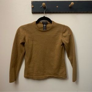 Lineamidas, camel-colored wool cropped sweater, made in Italy!